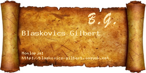 Blaskovics Gilbert névjegykártya
